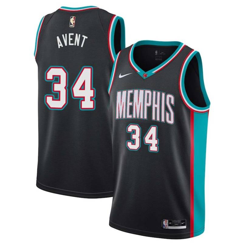 Black_Throwback Anthony Avent Grizzlies #34 Twill Basketball Jersey FREE SHIPPING