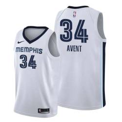 White Anthony Avent Grizzlies #34 Twill Basketball Jersey FREE SHIPPING