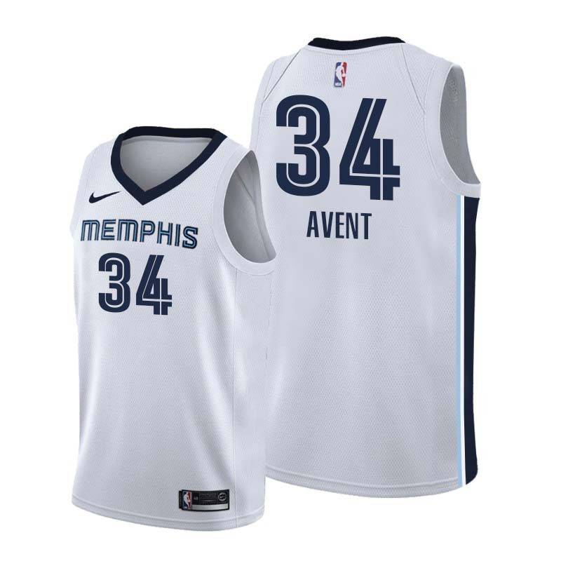 White Anthony Avent Grizzlies #34 Twill Basketball Jersey FREE SHIPPING