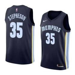 Navy Alex Stepheson Grizzlies #35 Twill Basketball Jersey FREE SHIPPING