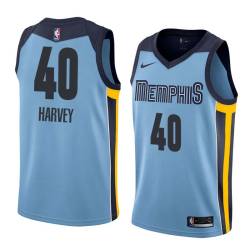 Beale_Street_Blue Antonio Harvey Grizzlies #40 Twill Basketball Jersey FREE SHIPPING