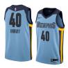 Beale_Street_Blue Antonio Harvey Grizzlies #40 Twill Basketball Jersey FREE SHIPPING