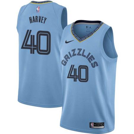 Beale_Street_Blue2 Antonio Harvey Grizzlies #40 Twill Basketball Jersey FREE SHIPPING