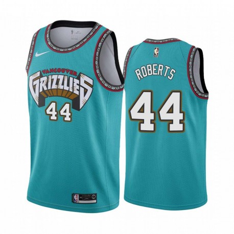 Green_Throwback Lawrence Roberts Grizzlies #44 Twill Basketball Jersey FREE SHIPPING