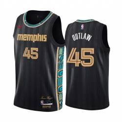 Black_City Bo Outlaw Grizzlies #45 Twill Basketball Jersey FREE SHIPPING