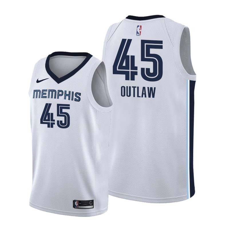 White Bo Outlaw Grizzlies #45 Twill Basketball Jersey FREE SHIPPING