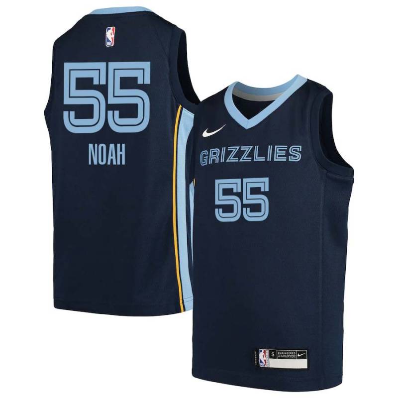 Navy2 Joakim Noah Grizzlies #55 Twill Basketball Jersey FREE SHIPPING