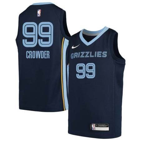 Navy2 Jae Crowder Grizzlies #99 Twill Basketball Jersey FREE SHIPPING