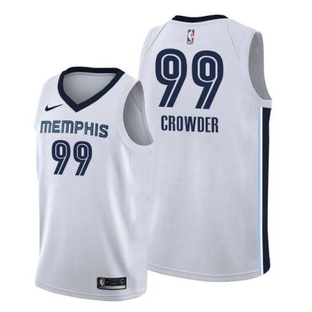 White Jae Crowder Grizzlies #99 Twill Basketball Jersey FREE SHIPPING