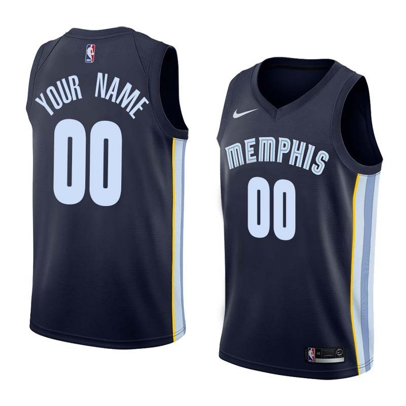 Navy Customized Memphis Grizzlies Twill Basketball Jersey FREE SHIPPING
