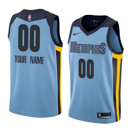 Beale_Street_Blue Customized Memphis Grizzlies Twill Basketball Jersey FREE SHIPPING