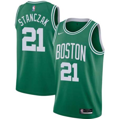 Green Ed Stanczak Twill Basketball Jersey -Celtics #21 Stanczak Twill Jerseys, FREE SHIPPING