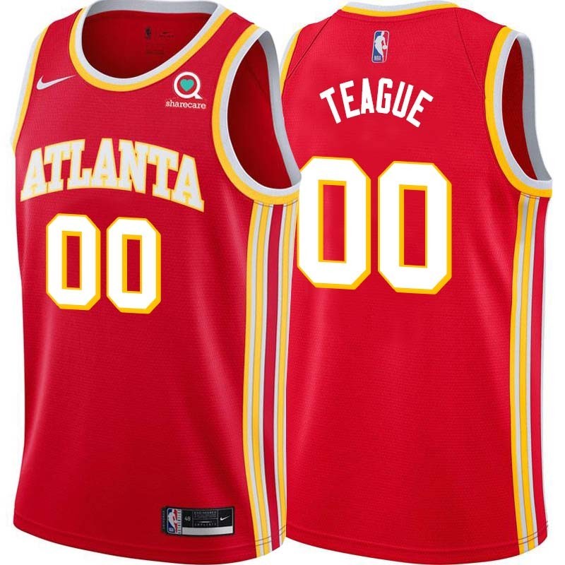 Torch_Red Jeff Teague Hawks #00 Twill Basketball Jersey FREE SHIPPING