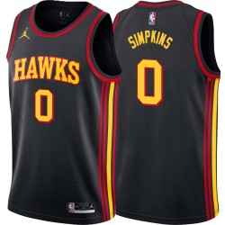 Black Dickey Simpkins Hawks #0 Twill Basketball Jersey FREE SHIPPING