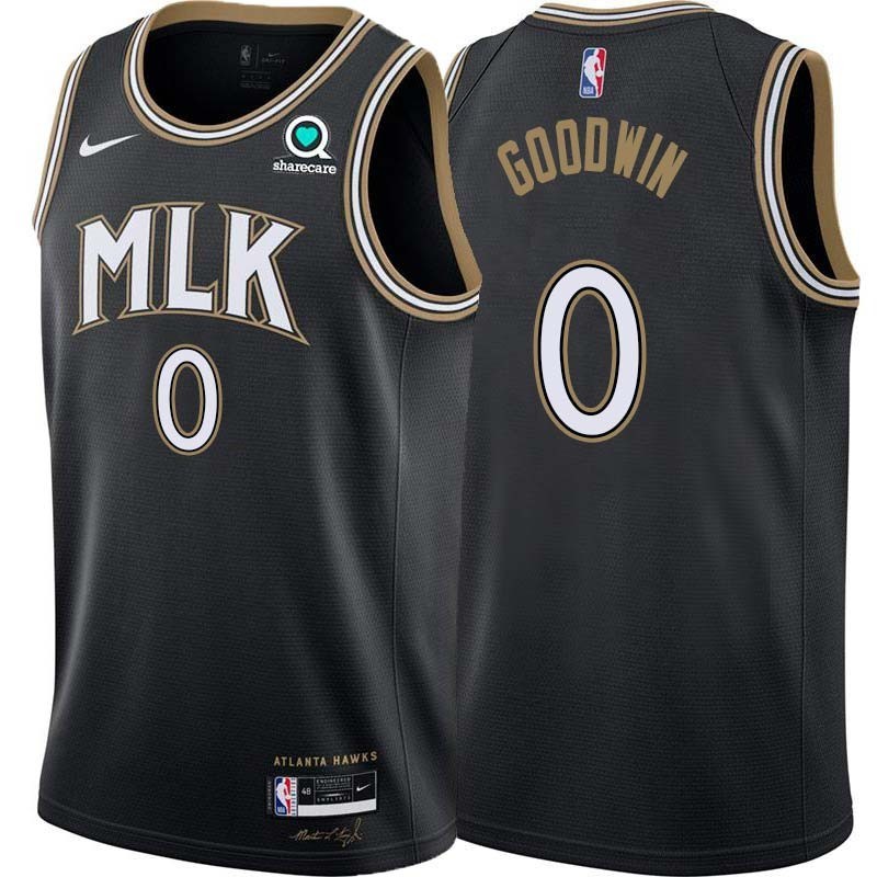 Black_City Brandon Goodwin Hawks #0 Twill Basketball Jersey FREE SHIPPING