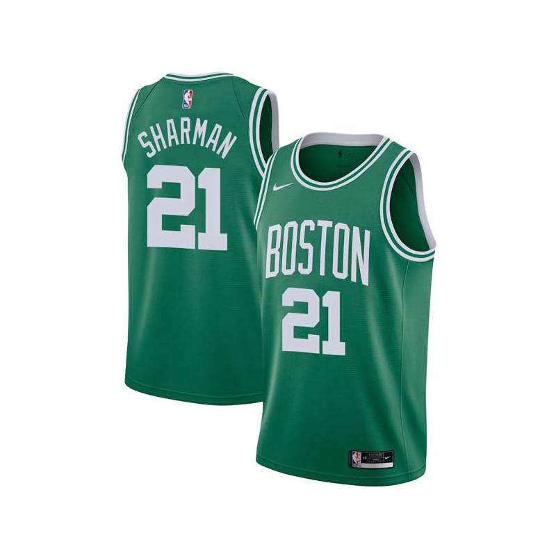 Green Bill Sharman Twill Basketball Jersey -Celtics #21 Sharman Twill Jerseys, FREE SHIPPING