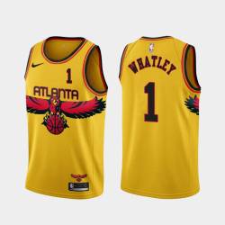 Yellow_City Ennis Whatley Hawks #1 Twill Basketball Jersey FREE SHIPPING