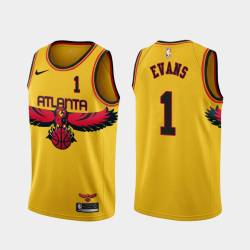 Yellow_City Maurice Evans Hawks #1 Twill Basketball Jersey FREE SHIPPING