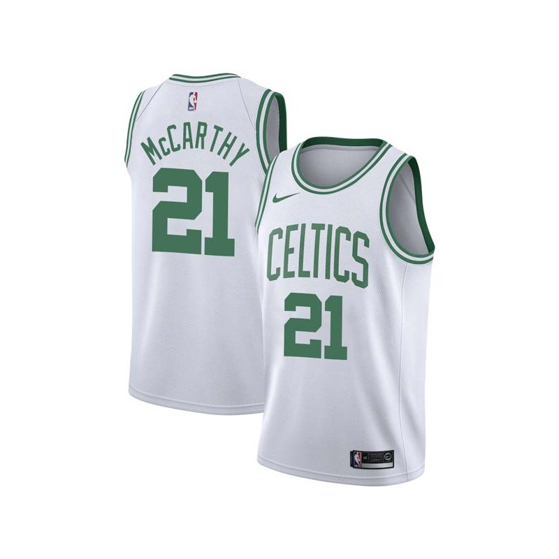 White Johnny McCarthy Twill Basketball Jersey -Celtics #21 McCarthy Twill Jerseys, FREE SHIPPING