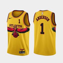 Yellow_City Justin Anderson Hawks #1 Twill Basketball Jersey FREE SHIPPING
