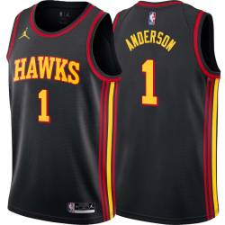 Black Justin Anderson Hawks #1 Twill Basketball Jersey FREE SHIPPING