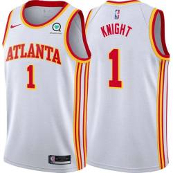 White Nathan Knight Hawks #1 Twill Basketball Jersey FREE SHIPPING