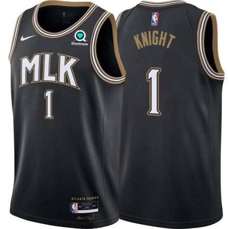 Black_City Nathan Knight Hawks #1 Twill Basketball Jersey FREE SHIPPING