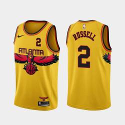 Yellow_City Walker Russell Hawks #2 Twill Basketball Jersey FREE SHIPPING