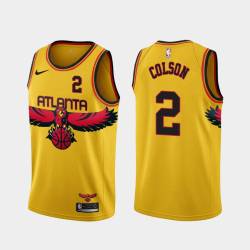 Yellow_City Sean Colson Hawks #2 Twill Basketball Jersey FREE SHIPPING