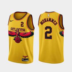 Yellow_City Nazr Mohammed Hawks #2 Twill Basketball Jersey FREE SHIPPING