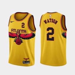 Yellow_City Paul Watson Hawks #2 Twill Basketball Jersey FREE SHIPPING