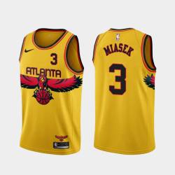 Yellow_City Stan Miasek Hawks #3 Twill Basketball Jersey FREE SHIPPING