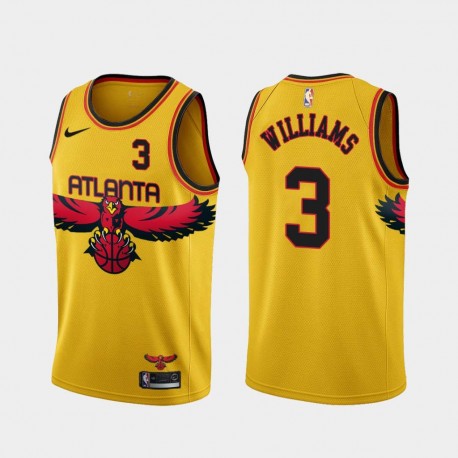 Yellow_City Shammond Williams Hawks #3 Twill Basketball Jersey FREE SHIPPING