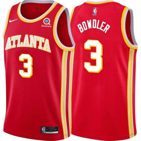 Torch_Red Cal Bowdler Hawks #3 Twill Basketball Jersey FREE SHIPPING