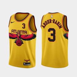 Yellow_City Shareef Abdur-Rahim Hawks #3 Twill Basketball Jersey FREE SHIPPING