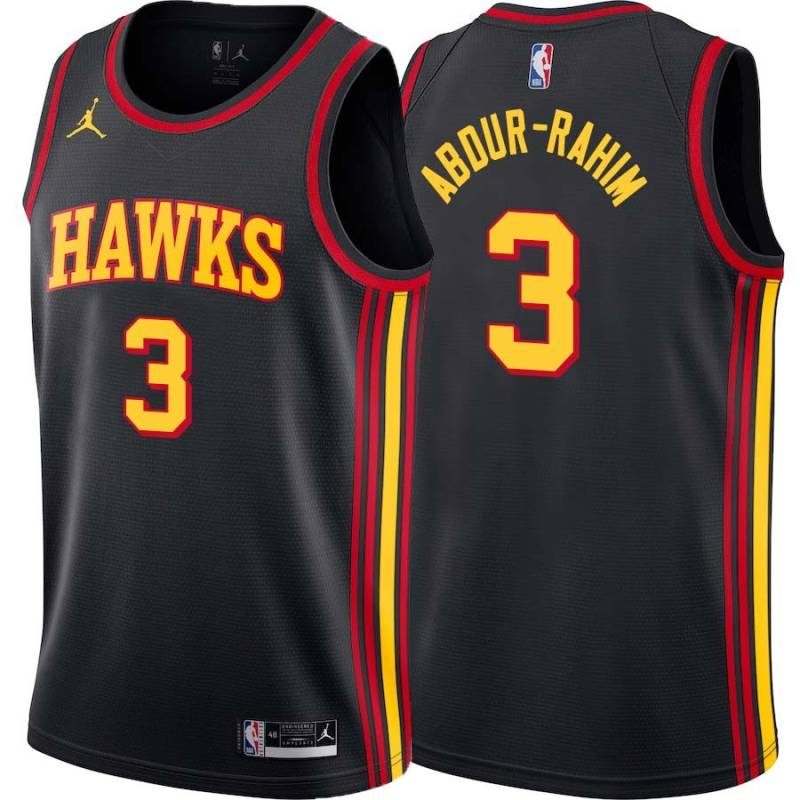 Black Shareef Abdur-Rahim Hawks #3 Twill Basketball Jersey FREE SHIPPING