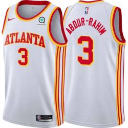 White Shareef Abdur-Rahim Hawks #3 Twill Basketball Jersey FREE SHIPPING