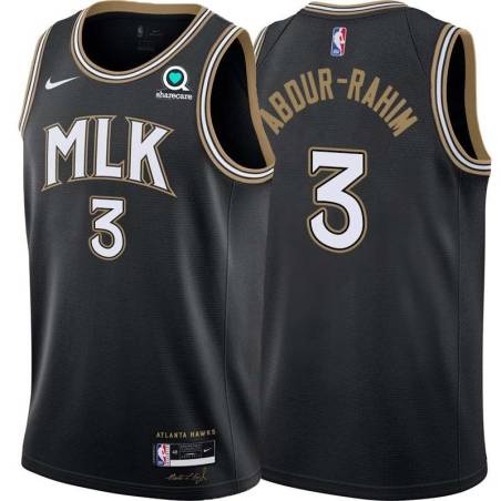 Black_City Shareef Abdur-Rahim Hawks #3 Twill Basketball Jersey FREE SHIPPING