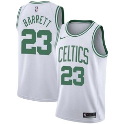 White Ernie Barrett Twill Basketball Jersey -Celtics #23 Barrett Twill Jerseys, FREE SHIPPING