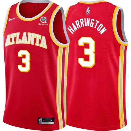 Torch_Red Al Harrington Hawks #3 Twill Basketball Jersey FREE SHIPPING