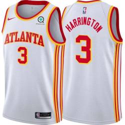 White Al Harrington Hawks #3 Twill Basketball Jersey FREE SHIPPING