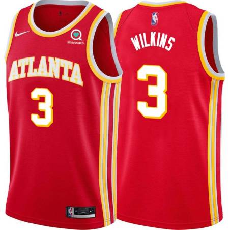 Torch_Red Damien Wilkins Hawks #3 Twill Basketball Jersey FREE SHIPPING