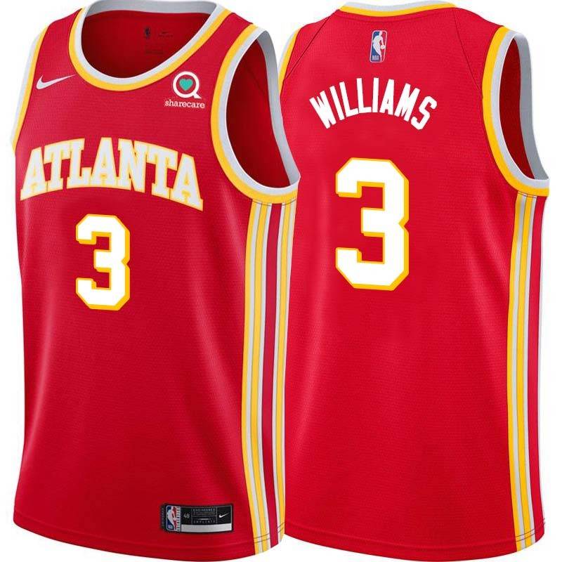 Torch_Red Lou Williams Hawks #3 Twill Basketball Jersey FREE SHIPPING