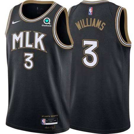 Black_City Lou Williams Hawks #3 Twill Basketball Jersey FREE SHIPPING