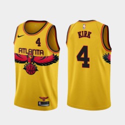Yellow_City Walt Kirk Hawks #4 Twill Basketball Jersey FREE SHIPPING
