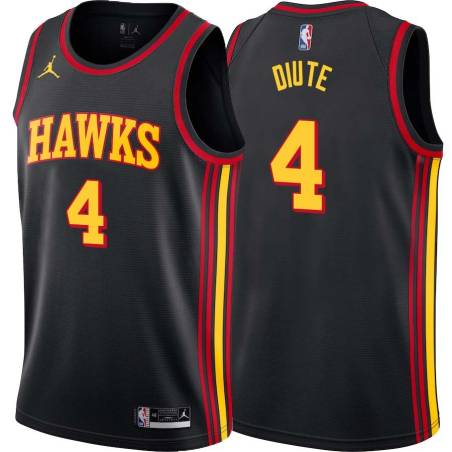 Black Fred Diute Hawks #4 Twill Basketball Jersey FREE SHIPPING