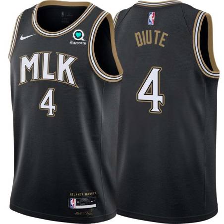 Black_City Fred Diute Hawks #4 Twill Basketball Jersey FREE SHIPPING