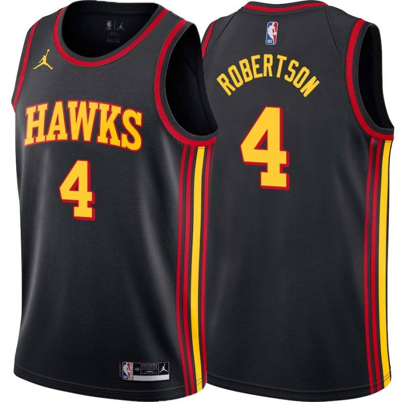 Black Tony Robertson Hawks #4 Twill Basketball Jersey FREE SHIPPING