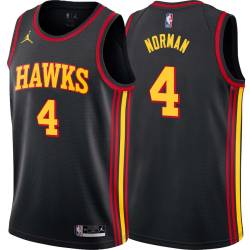 Black Ken Norman Hawks #4 Twill Basketball Jersey FREE SHIPPING