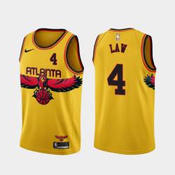 Yellow_City Acie Law Hawks #4 Twill Basketball Jersey FREE SHIPPING